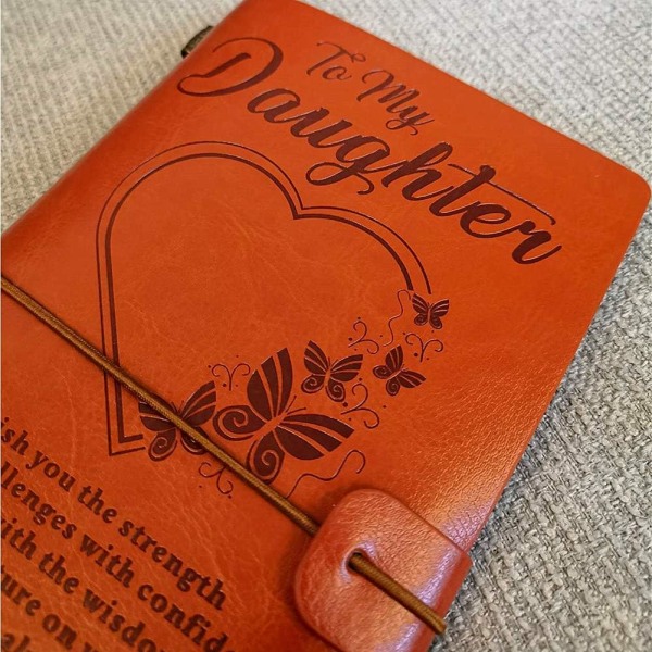 Til min datter læderjournal fra mor-Husk hvor meget du er elsket- 60 siders rejsedagbog (mor til datter)