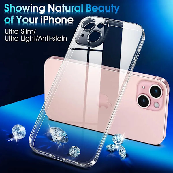 iPhone 15 Plus Transparent TPU Case - Extra Camera Protection iPhone 15 Plus iPhone 15 Plus iPhone 15 Plus