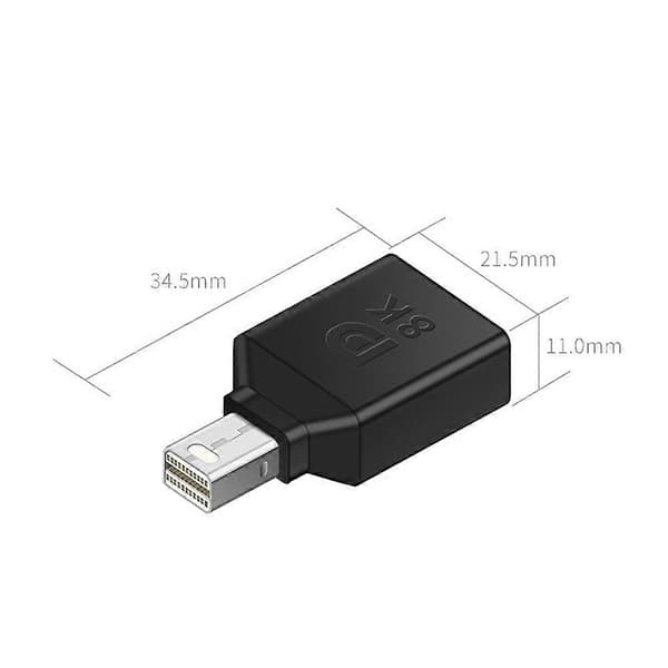 DP Hunn til Mini DP Hann Adapter DisplayPort 1.4 8K Konverter for Bærbar PC Projektor