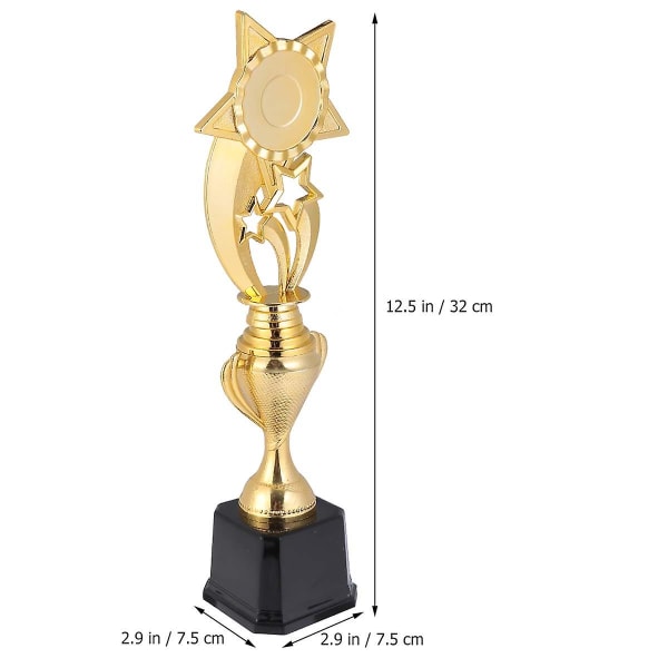 1 stk Konkurrence Trofæ Børns Sportsbelønning Kreativ Pentastar Priser Trofæ Guld 32X7.5cm Golden 32X7.5cm