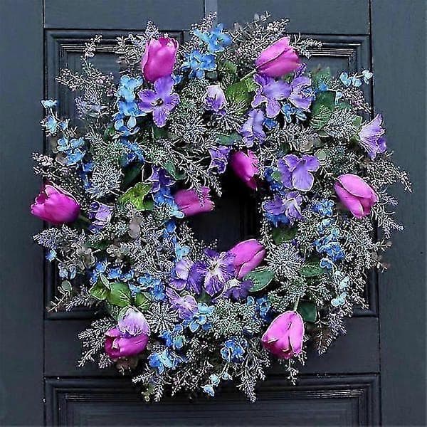 Spring Summer Wreath Artificial Front Door Garland Creative Outdoor Decor