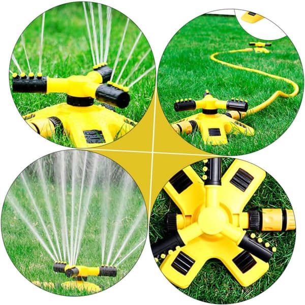 Garden Sprinkler 360 Degree Automatic Rotating Sprinkler Nozzle Nursery Irrigation Rotating Clover Sprinkler Tandem