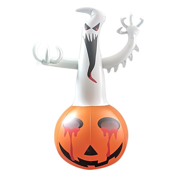 Halloween Oppblåsbar Spøkelse med Skummel og Innebygd LED, Gigant Spøkelse Halloween Utendørs Dekorasjon, for Hjem Familie Fest