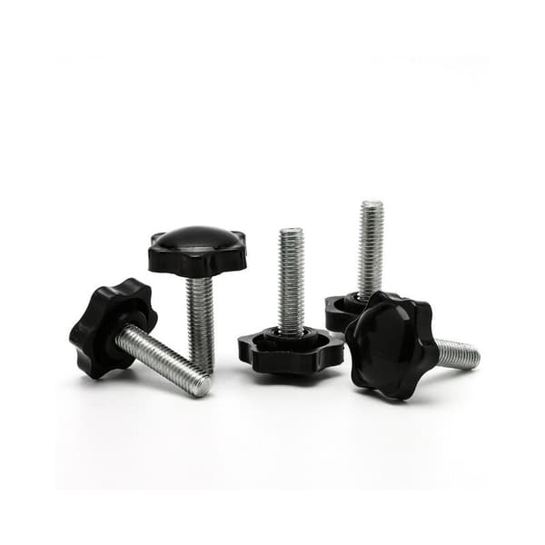6 STK M8 x 40 mm gevind stjerneknap fastgørelsesskrue sæt sort