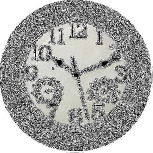 12-tums väggklocka, retro vattentät klocka med termometer och hygrometer, tyst klocka för