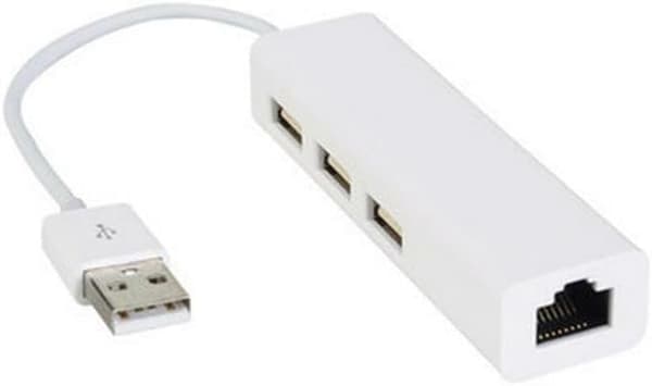 USB A til 3 x USB A og RJ45 Ethernet LAN-adapterkabelhub Mac USB-A netværkskabel til bærbar computer, PC, MacBook
