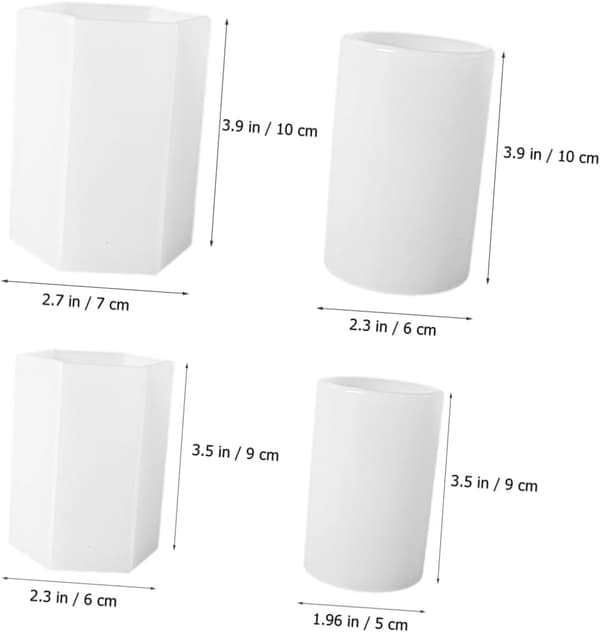 4 stk silikonlysform sekskantet sylinder DIY lys silikonform