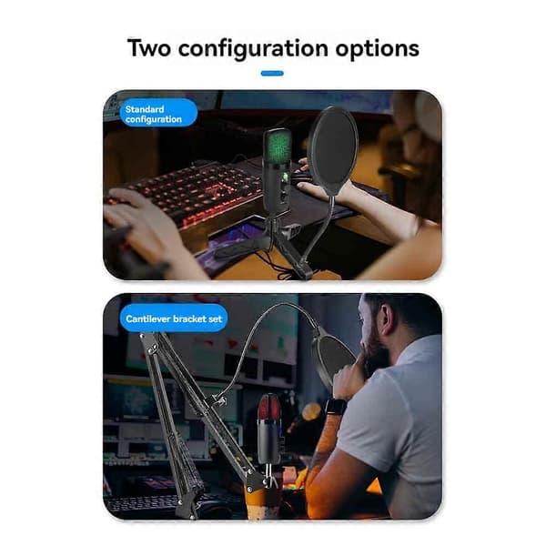 USB Mikrofon Kondensator Gaming Mic Høj Konfiguration