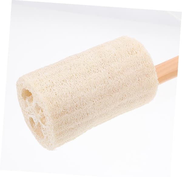 Naturlig luffa-pind eksfolierende badebørste til hudrensning Langskaftet luffa-svampebørste