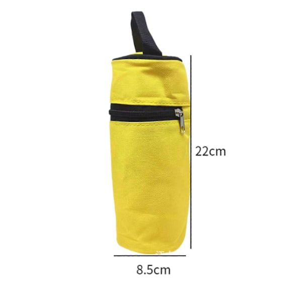 Vattenflaskväska med dragkedja, mjölkflaskväska för promenader, resor, vandring, röd, gul Yellow 8.5cmx22cm