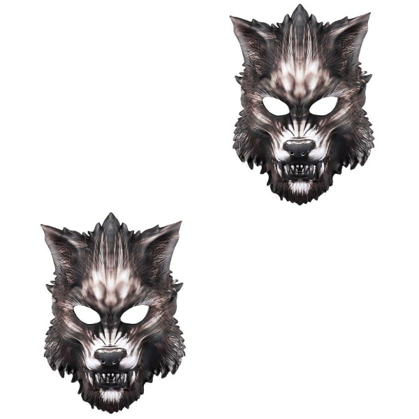 3 stk. Eva Ulvehovedmaske Simuleringsdyremaske Karneval Cosplay Festtilbehør 2 stk. 2pcs