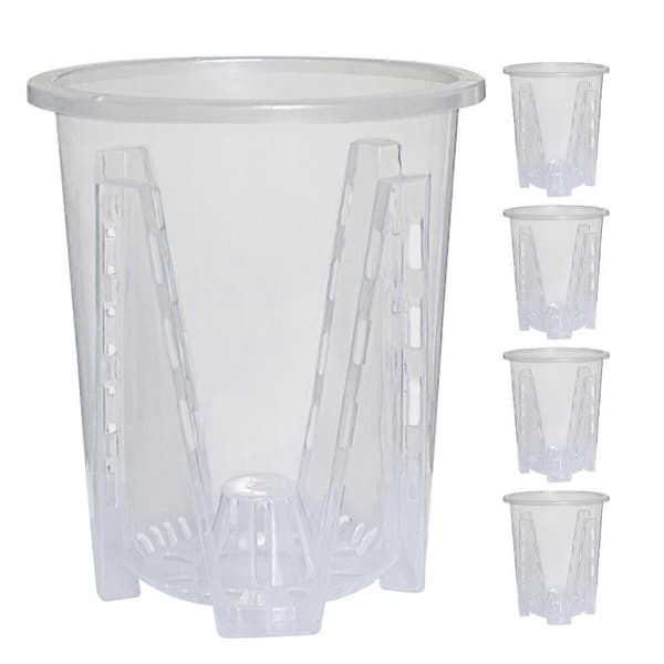 Orchid Pots Clear Planter Design For Indoor Plants Transparent Drainage 5pcs