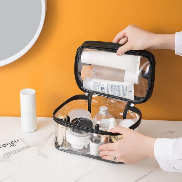PC gennemsigtig makeuptaske til kvinder, toilettaske til rejser, vandtæt