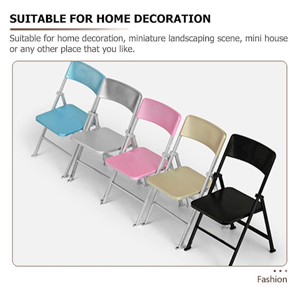2 stk Foldbare Ministole Dukkefoldestole Minihus Foldestol Miniaturemøbler Guld 2 stk1 Golden 2pcs 15X9.4CM