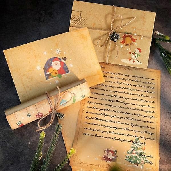 6 stk Vintage Brun Papirvarer Jul Julefest P2