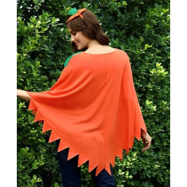 Halloween Græskar Poncho Damekostume Voksen