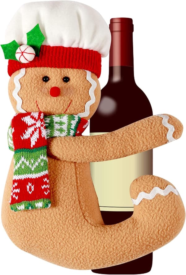 Gingerbread Man Christmas Tree Decorations, Funny Plush Stuffed Gingerbread Man Hug Decoration, for Christmas Tree Wine Bottle Curtain Decorations