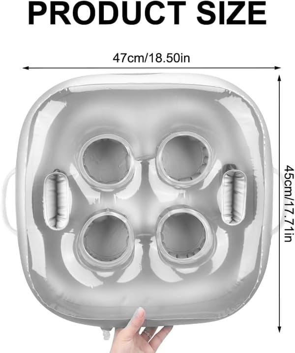 Inflatable Cup Holder with 6 Holes, Inflatable Pool Cup Holder, Inflatable Floating Drink Tray, Floating Pool Bar for Parties
