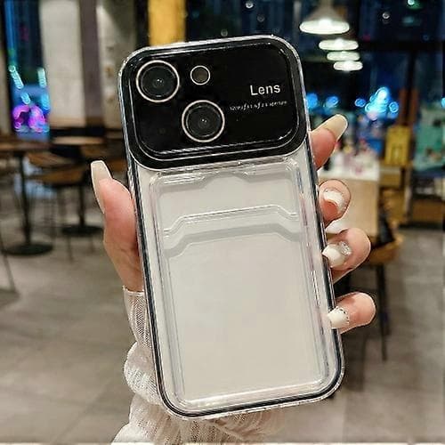 Hybrid TPU-telefoncover med stort PC-vindue og kortplads til iPhone 15