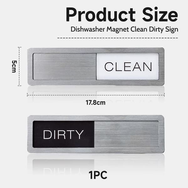 1 st Ren/Smutsig Glidande Diskmaskinsskylt, Magnetisk Diskmaskinsskylt