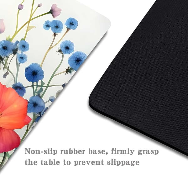 Fantastiske Blomster Planter Musematte, Rosa Blomstret Rose Musematter for Skrivebord, Myk Datamaskin Musematte Søt Musematte Stoff Datamaskin Musematter for