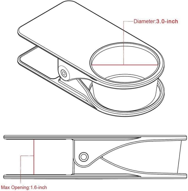 Klembar Koppholder for Hjem, Bil, Kontor, Skrivebordsstol - Vann, Brus, Kaffe