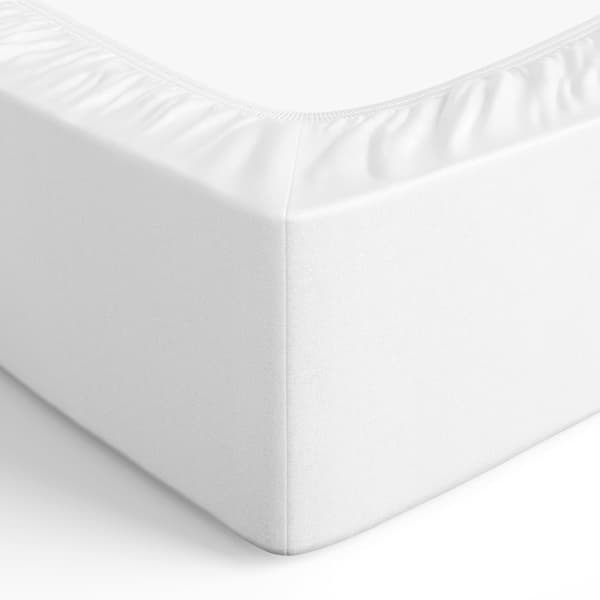 Basics Fitted Sheet, 180 x 200 x 30 cm, Polyester Microfiber til Tykke Madrasser op til 30 cm, Hvid