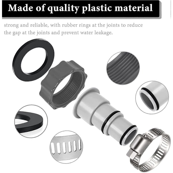 Pool Hose Adapter Kit, Adapter A for Intex Pool, Replacement Hose Adapter for Pumps, Adapter for Int [DB]