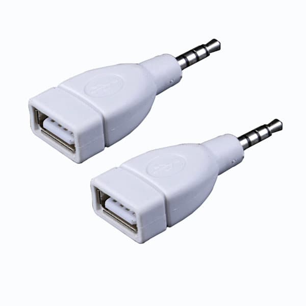 Lydkonverter 3,5 mm AUX han til USB 2.0 hunstik til musikafspilning 2 stk 2pc