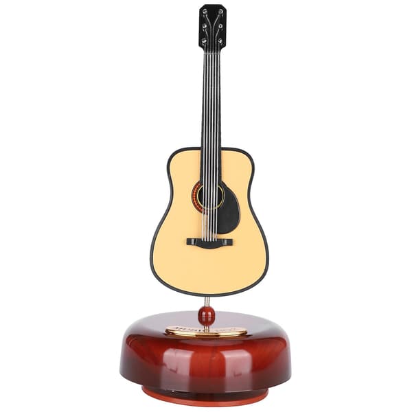 Mini gitarr roterande speldosa - Liten heminredning, musikinstrument prydnader, perfekt present