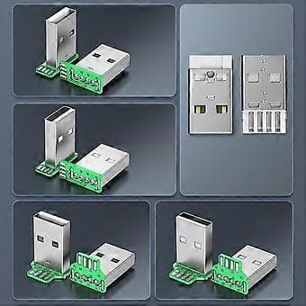 USB-liitin 2.0 USB 4Pin/Type C 5Pin 90 asteen portti Juota USB-korjausvaihtoadapteri Piirilevy PCB-sovitin vasen Mini USB -pistoke left Mini USB plug