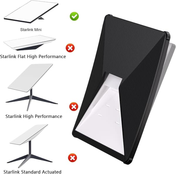 Shockproof Starlink Mini Case with Non-Slip Base, Liquid Silicone Protective Sleeve Starlink Mini Protection Portable Case White (Black)