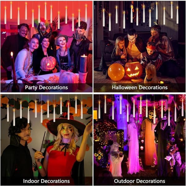 10-pakning flytende lys - LED-lys med tryllestav, perfekt for Halloween-dekorasjon og feststemning