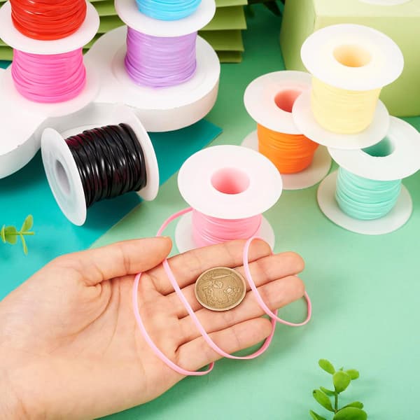 10 farver PVC gummisnor 2,5 mm flad håndværk til DIY smykkefremstilling