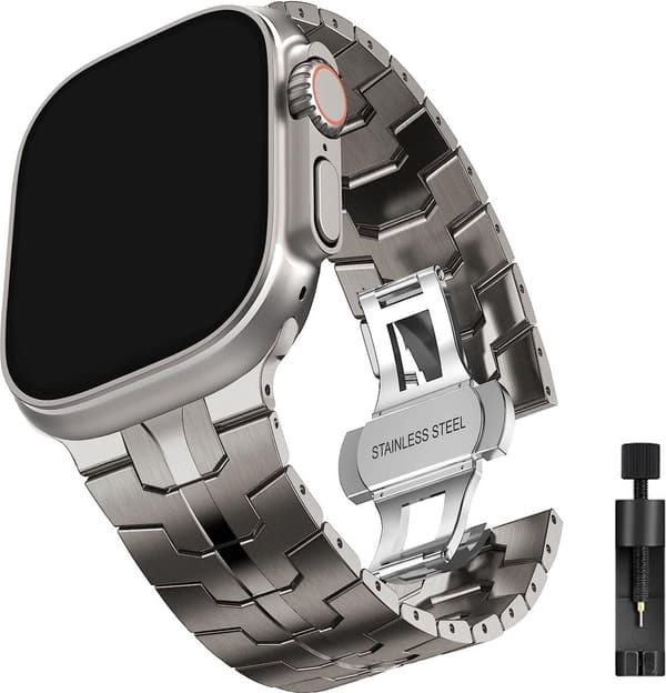 MNCdigi - Rustfrit Stål Ultra Rem - Titanium - Til iWatch 42mm - 44mm - 45mm - 49mm ...