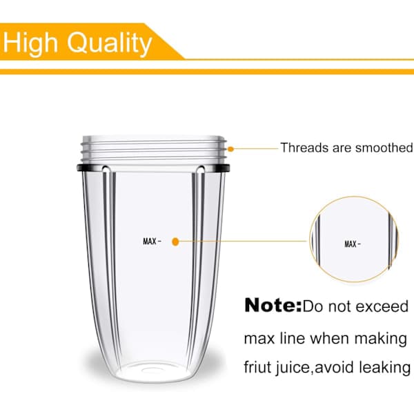 18oz Cup Replacement Compatible with Nutribullet 600W 900W Blender Parts 2pcs