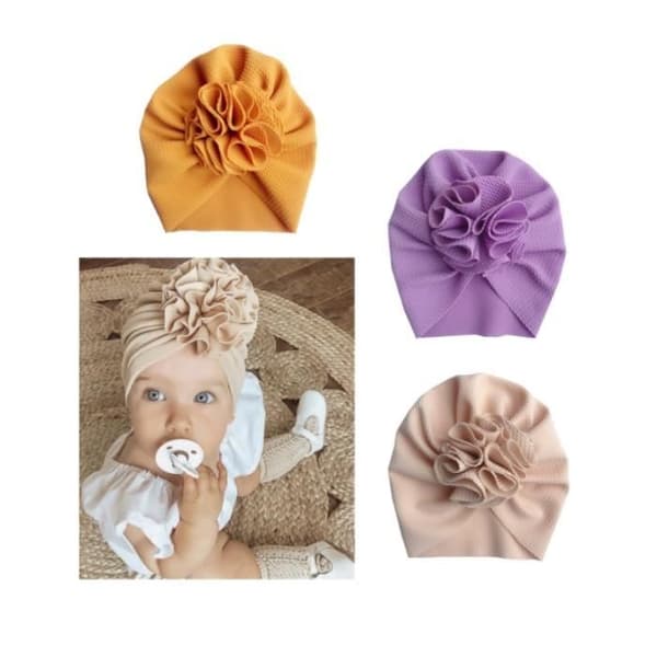 Babyhovedbånd - Sød - 3 dele - Bomuld - Elastisk - One size