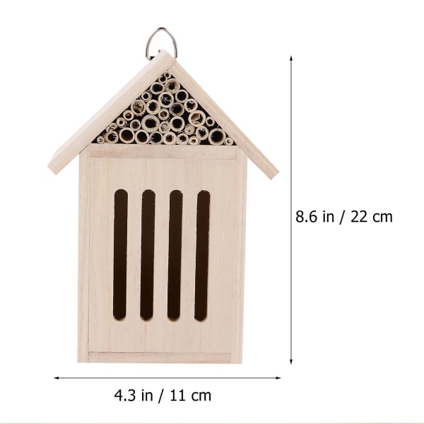 Trähus för insekter, bihus, träbuggrum, biskydd, bon, låda, trädgårdsdekoration B22X11cm B 22X11cm
