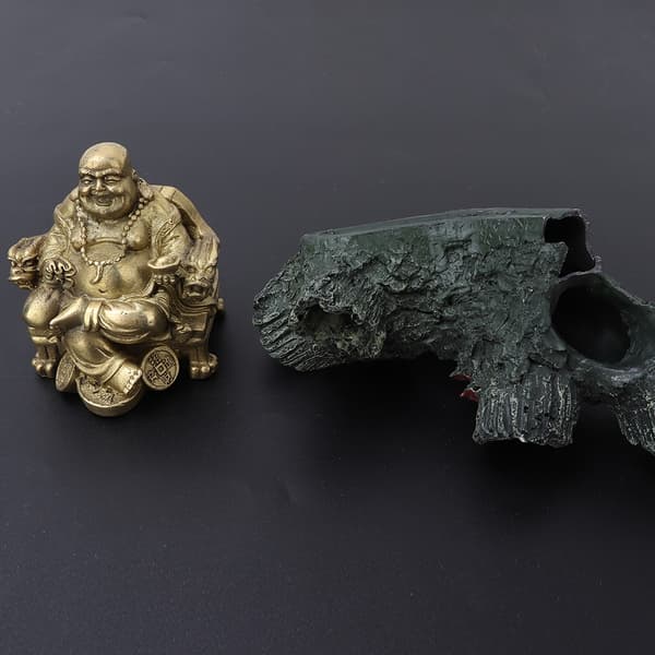 Ren messing Buddha Maitreya - symbol på rigdom og lykke