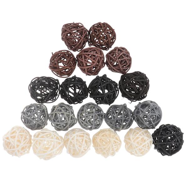 20 stk Røde Dekorasjoner Rattan Dekor Juletrepynt Vasefyll Kuler Julepynt Rattan Ornamenter 3x3cm 3X3cm