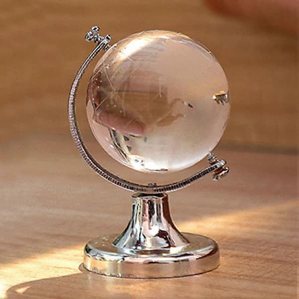 Krystallkule Skrivebordsglobus Modell for Dekorasjon 3 stk Transparent Ornament [DB]
