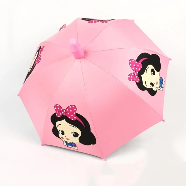 Umbrella Girl Foldbar Børne Regnbue Pink Kompakt Manuel - Vandafvisende Regnparasol Lys Reflekterende Kant - Diameter 100 cm