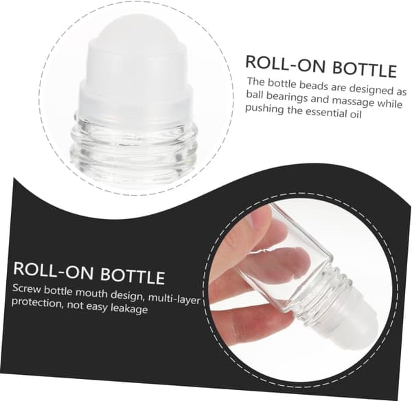 6 st 30 ml påfyllningsbara roll-on-flaskor vita glas bärbara oljerullflaskor