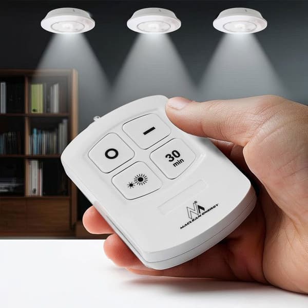 Cordless LED Lamp - Maclean - MCE165 - Remote Control Included - 6 Pieces - Wall and Ceiling Lighting