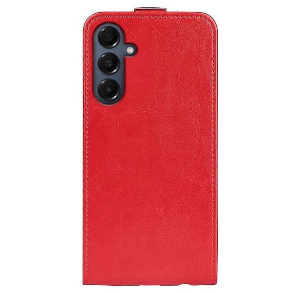 R64 Texture Simple Vertical Flip -nahkakotelo (punainen, Samsung Galaxy A17 5G:lle)