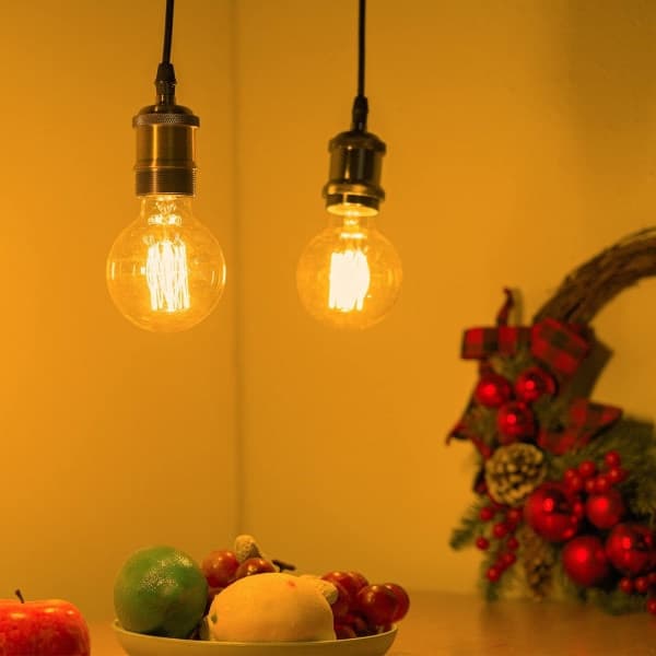 4-pack Vintage Edison Light Bulbs - Dimmable Screw Bulbs - Globe Bulbs - Warm Light Lamp 40w G80 E27 220V [Energy Class A]