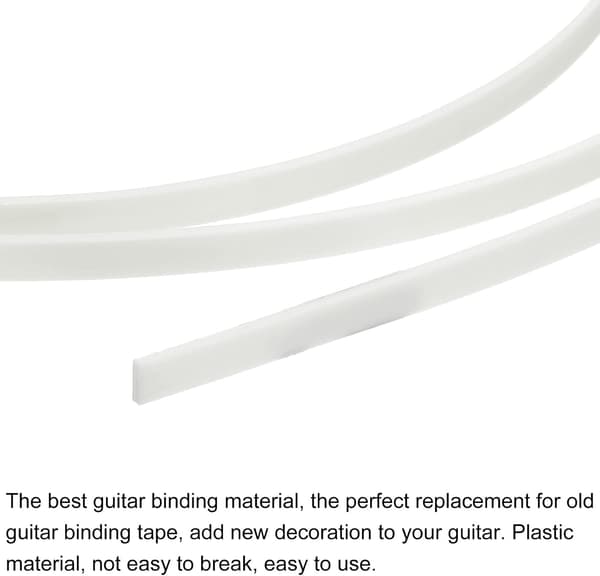 Plastbindande Purfling Strip 1650x6x1.5mm Gitarrkantlist för Akustisk Klassisk Vit 2-pack size_name 0.87 Inch x 118 FT