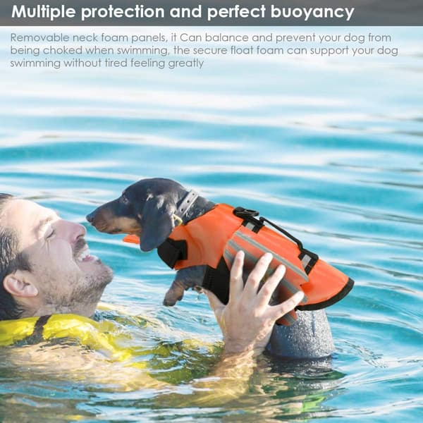 Hundeflydevest, kæledyrsflydevest med vinger, hundeflydevest, flydevest til badesikkerhed ved pool, strand, sejlads (L)