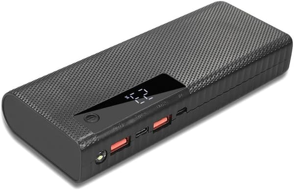 Powerbankfodral USB-port 2 1A utgång som stöder 5 X ström med 5V platt för hållarmontering (svart)