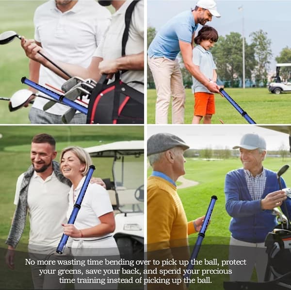 Profesjonell golfballplukker | Avtakbart og bærbart samleverktøy med oppsamler, førsteklasses rustfritt stål, perfekt golfgave for menn (Ho)